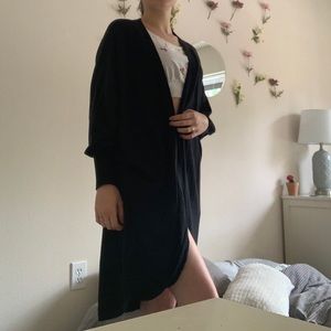 Long (past the knee) black cardigan